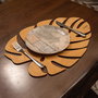 Hermia Juego de Salvamanteles Monstera - Honey de Madera, 6 Piezas